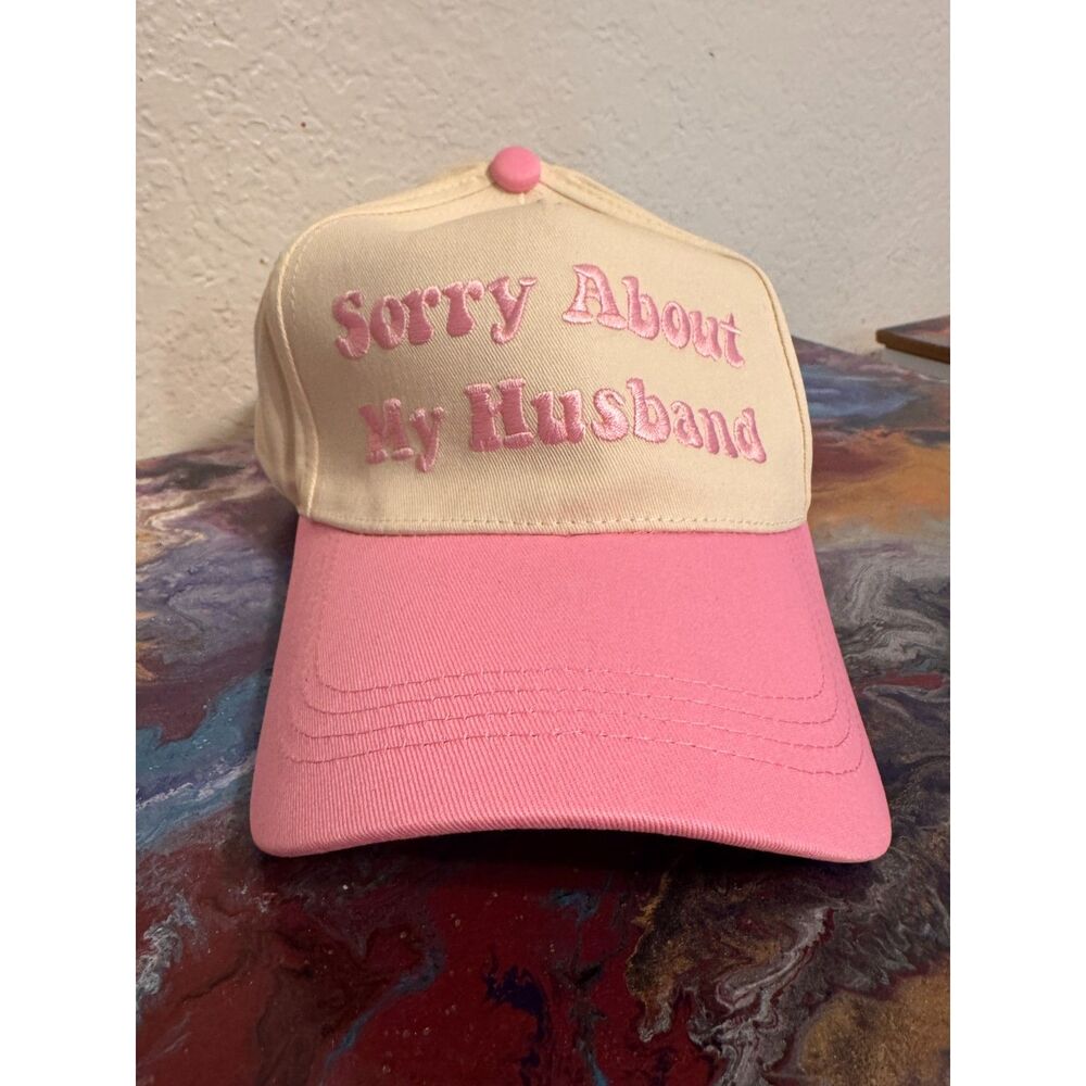 "Sorry About My Husband" Embroidered Two-Tone Baseball Cap